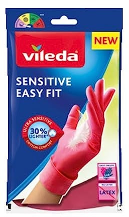 Vileda Guanti Sensitive Easy S 168411, Come da Foto