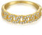 GemKing DY120332-S-G-WH-5 Iced Out Cuban Link Chain Ring 18K Gold Plated Ring Bling 5A CZ Cubic Zirconia Hip Hop Bands Women Rings