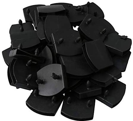 RDEXP 50 Stück Bettlakenstützen aus Kunststoff, doppelendiges Innenloch, 55 mm, schwarz, für Einzel-, Doppel-, King-Size- und Queen-Size-Betten