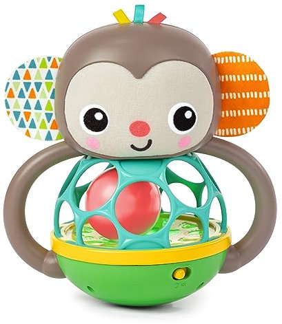 Brights Starts Grab & Giggle AFFE Leuchtendes Musikalisches Rasselspielzeug mit leicht zu greifendem Oball, ab 6 Monaten, Unisex