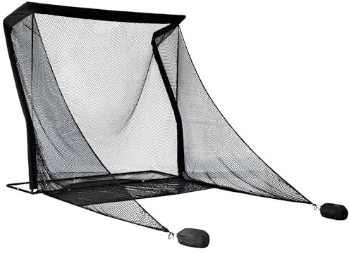 SimSpace Deluxe Home Driving Golf Net - Super Strong Netting, 2.5m (8.2ft) x 2.5m (8.2ft) x 3.84m (12.5ft), Black