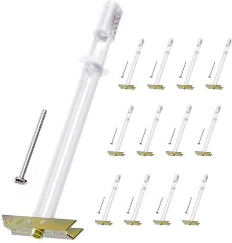 Drywall Anchor with Included Bolts for 1/4”-20, Heavy Duty Hollow Drywall Anchors for TV Mounting Kit, Hollow Wall Anchors Holds up to 270lbs Each in 1/2” Drywall, 12 Packs