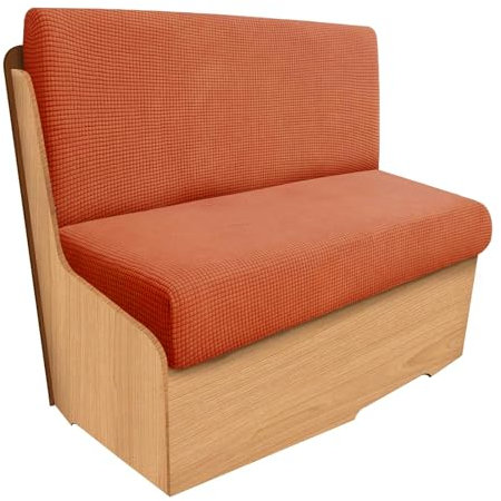 SYLC 2 Stücke Wohnmobil Esstischkissenbezüge Jacquard Ersatzbezüge Für Wohnwagen Bezug Für RV Esstischsitzbezüge Anhänger Überzügen Sofakissen (Orange,Set of 2)