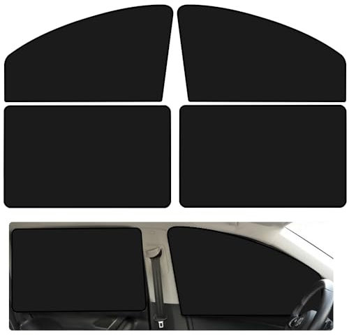 TANCUDER 4 PCS Parasol Coche Lateral Cortinas Coche Lateral Ventana Parasoles para Ventana de Coche con Protección UV Parasoles Magnético para Ventana Protección de Privacidad para Niños (Negro)