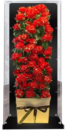 FEIFANBOYANG Vitrine en acrylique transparent pour Lego 40460 Bouquet de roses - Étanche à la poussière - 40 x 28 x 91 cm