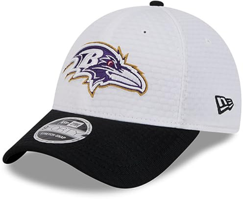 New Era Herren NFL 2024 NFL Training Camp 9FORTY Adjustable Hat, Baltimore Raben, Weiß, Einheitsgröße