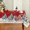 Artoid Mode Rot Haus Schnee Bäume Zaun Schneemann Weihnachten Tischdecke 140x110 cm, Winter Fleckschutz Tischwäsche Küche Dekoration Party Dekor