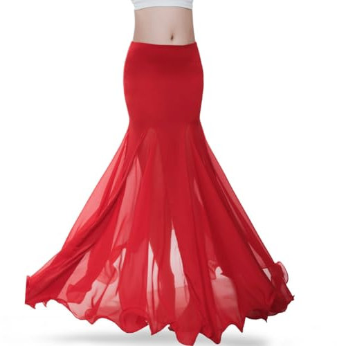 ROYAL SMEELA Orientalische Bauchtanz Rock Damen Bauchtanz röcke lang Bauchtänzerin Rock für Frauen bauchtaenzer Rock für Damen Bauchtanz Chiffon Rock Bauchtanz kostüm Bauchtanz meerjungfrau Rock