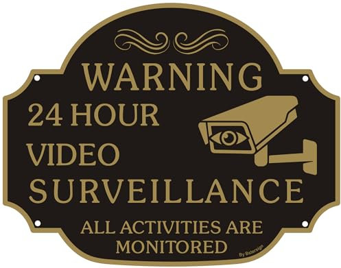 Metallschild mit Aufschrift No Trespassing - This Property Has Video Surveillance, 30,5 x 22,9 x 0,1 cm, reflektierendes Aluminium, lichtbeständig und wetterbeständig, kein Installationszubehör.