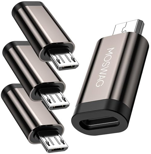 MOSWAG Micro Adapter (4 Pack) USB C Buchse auf Micro Stecker, Micro zu USB C Stecker Für Samsung Galaxy S7 Edge, Nexus 5, Nexus 6