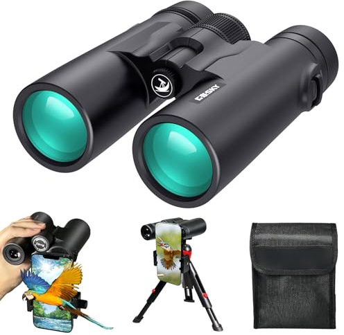 Gosky 8x42 Roof Prism Binoculars for Adults, HD Professional Binoculars for Bird Watching Travel Stargazing Hunting Concerts Sports-BAK4 Prism FMC Lens-with Phone Mount Tripod Strap Carrying Bag