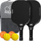 BAGAIL Juego de Paletas de Pickleball, Raquetas de Pickle Ball con 4 Pelotas de Pickleball, Ligeras, Alta Absorción de Impactos, Ergonómicas, Adecuadas para Juegos de Pelotas de Todos los Niveles