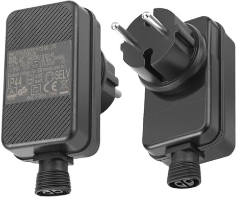 SPORWAY 2 unidades de adaptador de corriente LED de 12 V, 2 A, 24 W, IP44 impermeable, adaptador de CA, luces de jardín, adaptador de CA, adaptador de corriente para luces de Navidad, red de luz,