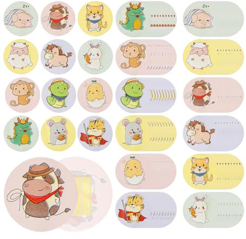 120 tiritas infantiles de dibujos animados, redondas, 2,3 cm, punto adhesivo, tela flexible para niños para pequeñas heridas, granos, vacunas y ampollas (12 estilos)