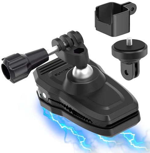 Osmo Pocket 3 Magnetic Backpack Shoulder Strap Mount compatible for GoPro 13-3 Action Cameras 360°Clip-On Strap Holder Compatible with Insta360 X5-X OSMO NANO 360, Hands-Free Vlogging Accessories