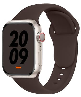 DONEGANI C1A per Cinturino Apple Watch 40mm 44 mm 46mm 42mm 45mm 41mm 38mm 49mm Se Ultra 2 Serie 10 9 8 7 6 5 4 3 Band Bracciale Sport Silicone, Caffè