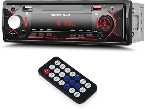 Stereo Auto Single Din Bluetooth Vivavoce Autoradio Digitale Multimediale Ricevitore FM con Ricarica USB/U Disk AUX Audio Auto Camion Audio LCD Lettore MP3 con Telecomando Wireless