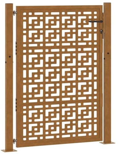 vidaXL Cancello da giardino 100x125 cm in acciaio corten con design a croce