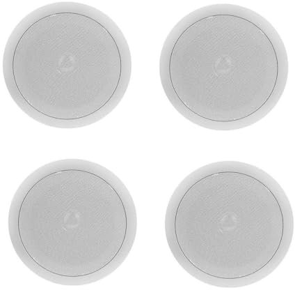 AntDau71® - 4 altavoces empotrables de audio para techo de filodifusión, altavoz de color blanco - 20 W - 18 cm
