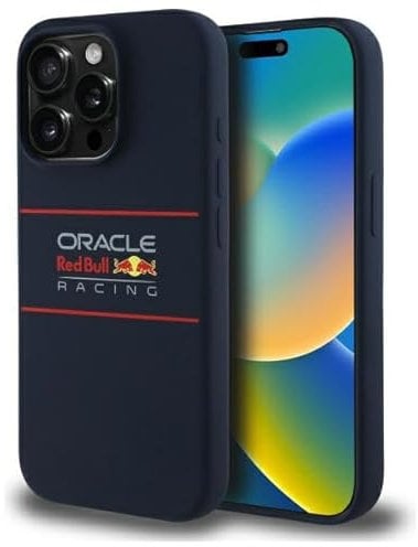 CG MOBILE Red Bull RBHMP15L24SIHSRV Hülle für iPhone 15 Pro 6.1 Zoll Marineblau Lizenziert Silicone Horizontal Logo MagSafe-kompatibel