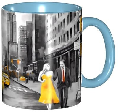 Xdcywbzdbc Love from New York Service à thé en céramique Tasses à café Accessoires de maison Cadeaux mignons pour femmes et hommes petites amies grandes boissons chaudes tasses classiques cadeaux