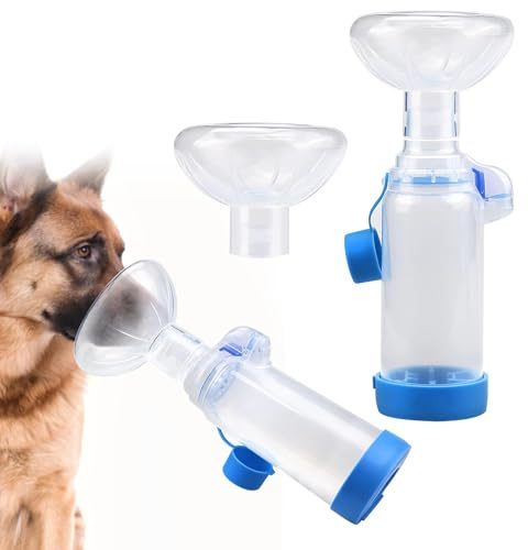 KBIBCK Cámara de Inhalación para Gatos o Perros con Máscaras de 2 Tamaños, Cámara de Aerosol para Mascotas, Inhalador Gatos con Mascara, Cámara de iInhalación para Ayudar a Las Mascotas a Respirar