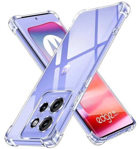 Techsuit für Motorola Edge 50 Neo Edge 60 Neo ThinkPhone 25 Hülle mit Soft Touch, Nicht Vergilbendes Material, Stoßfest, Erhöhte Kanten, Luftkissen Ecken, Shockproof Clear Silicone Series, Transparent