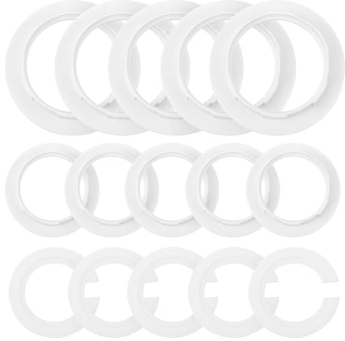 LAPYAPPE 15 Pièces Bague Abat Jour en Plastique Blanc pour Fixation Culot Abat Jour E27, Anneau de Serrage Solide et Facile à Installer pour Lampes Verticales