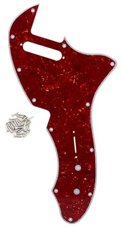 FLEOR 12 Schraubenlöcher TL Thinline Schlagbrett Neuauflage Stil Kratzplatte Passend für Original US TL TE Thinline 69 RI USA, 4-lagige rote Schildkröte
