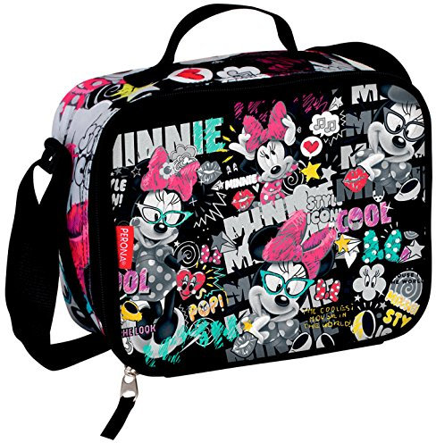 Montichelvo Bolsa Portameriendas Termica Modelo Minnie Mouse Journal, Compuesto, Multicolor, 25x8x20 cm