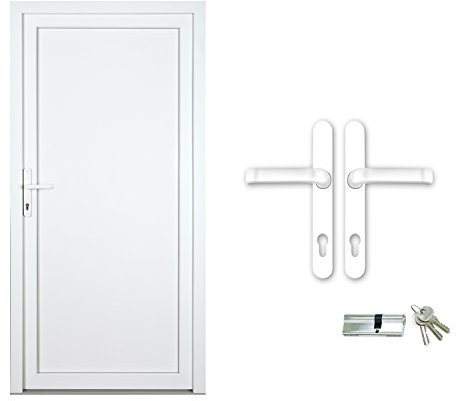 kuporta Kunststoff Kellertür Hanna weiß nach Maß DIN rechts nach innen öffnend mit Drücker/Drücker