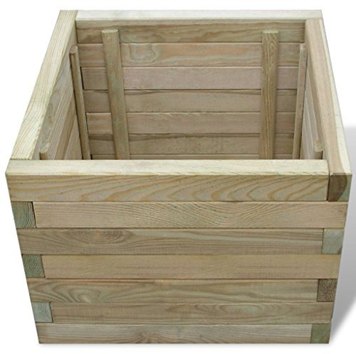 Festnight Jardinière carrée en Bois | Jardinières Balcon bac a Fleur en Bois 50 x 50 x 40 cm pour Jardin, terrasse, Balcon