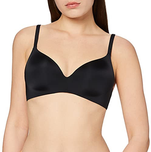 DIM Soutien-Gorge Femme Triangle Paddé Sans Armatures Invisifree x1, Noir, 90A