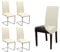 BEAUTEX 4er Set Jersey Stuhlhusse, elastische Stretch Husse Baumwolle Bi-Elastic, Farbe wählbar (Creme)