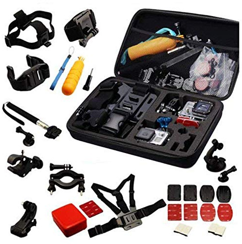 Navitech 30-in-1 Action Camera Accessories Combo Kit with EVA Case Compatible With The EKEN H9R 4K Action Camera | Eken H9EE 4GEE Action Cam |eecoo Action Camera Pro 4K