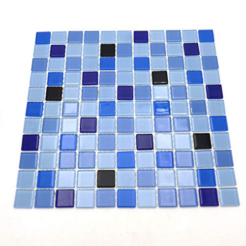 Armena 310254TZR34 1qm Glasfliesen Blaumix für die Wände und den Fußboden von Bad und Schwimmbad