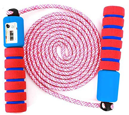 Springseil Speed Rope,springseil Boxen,springseil Sport Kinder,Springseil Kinder Speed Rope mit Zähler,Springseil Sport,Verstellbares Speed Rope Seilspringen! (Rot blau)