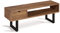 HOGAR24 ES Mesa televisión, Mueble TV salón diseño Industrial-Vintage, cajón y Estante, Madera Maciza Natural, Patas Negro. Medidas; 100 cm x 40 cm x 30 cm