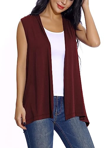Women's Sleeveless Open Front Cardigan Vest Lightweight Cool Coat