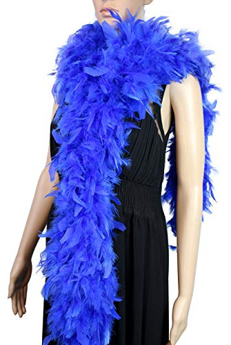 Chandelle-Federboa, 100 g, ca. 2 m lang, in über 10 Farben, ideal für Party, Hochzeit, Kostüm, Königsblau