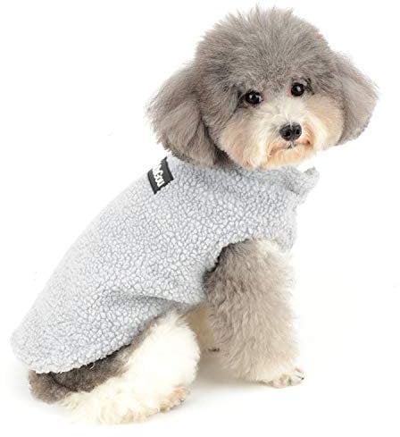 Zunea Wintermantel für kleine Hunde Warm Fleece Hundejacken Welpen Kapuzenpullis Hundekleidung Haustier Kleidung für Chihuahua Katzen Puppia Grau S