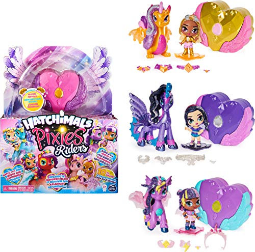 Hatchimals Pixies Riders Sammelfigur mit Fabelwesen zum Reiten und vielen Überraschungen (Sortiert)