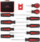 XOOL Magnetic Screwdriver Set 10PCS, 5 Phillips and 5 Flat Head Tips Professional Cushion Grip Screwdriver Non-Slip for Repair Home Improvement Craft