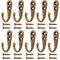 Umsole 10 Pieces Wall Mounted Hooks Coat Hooks Robe Hooks Hangers with 20 Pieces Screws in Nickel (Bronze)