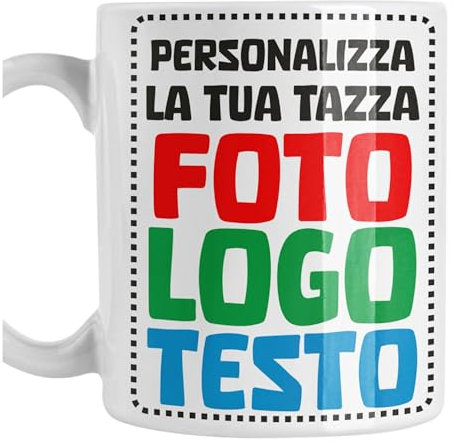 Incidiamo Tazza PERSONALIZZATA con foto, scritte, loghi e grafiche - PERSONALIZZA - Mug in ceramica 11 Oz - 100% Made in Italy, idea regalo per ogni occasione