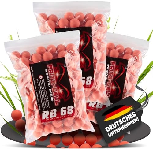 Fritz-Cell Rubberballs Kaliber .68 Gummigeschosse Orange – 300 Stück