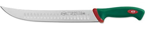 Sanelli linea Premana Professional Coltello Scimitarra Olivato, Acciaio inox, Verde/Rosso, lunghezza lama 30 cm.