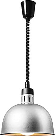 Royal Catering RC-SHSFL06 Lampe Chauffante Cuisine Restauration Chauffe-Plat Assiette (Matériau : Acier, Culot : E27 (Max. 250 W), Aspect : Argent, Réglable en Hauteur)