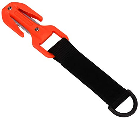 Qinlorgo Scuba Diving Strap Cutter, Diving Safety Line Cutter mit Fiberglas-Cutter-Griff, Doppelseitige Aufbewahrungsbox, Sicher mit Messer Zum Tauchen (Orange)