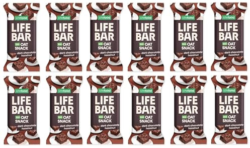 Lifefood Lifebar - Hafer Snack Dark Chocolate Hazelnut, 40g (12er Pack)